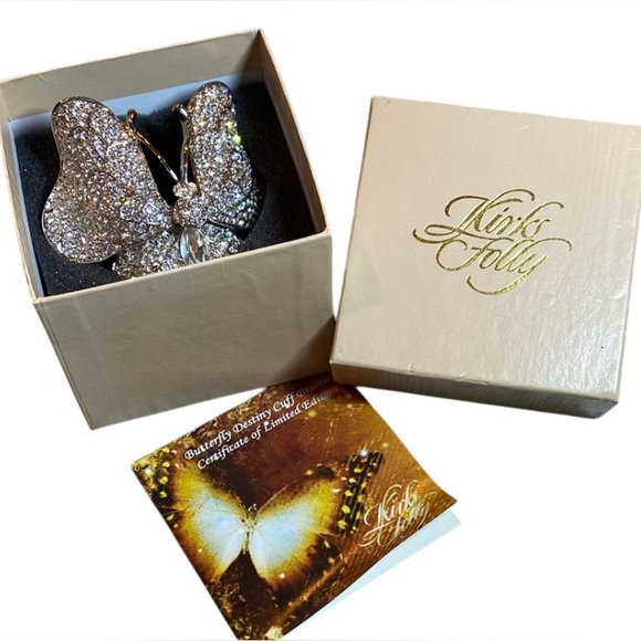 Kirks Folly Limited Edition Crystal Large Butterfly Clamper Bracelet W Box & COA - Picture 1 of 14